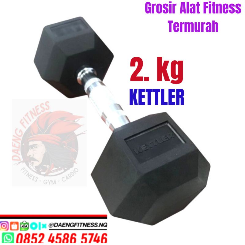 Dumbell Hexagon KETTLER 2kg Grosir Alat Fitness Termurah