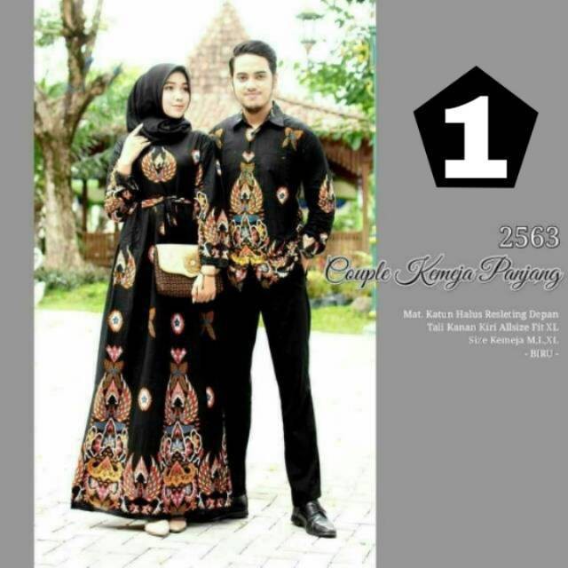 Batik Couple Gamis Syari Modern Kekinian