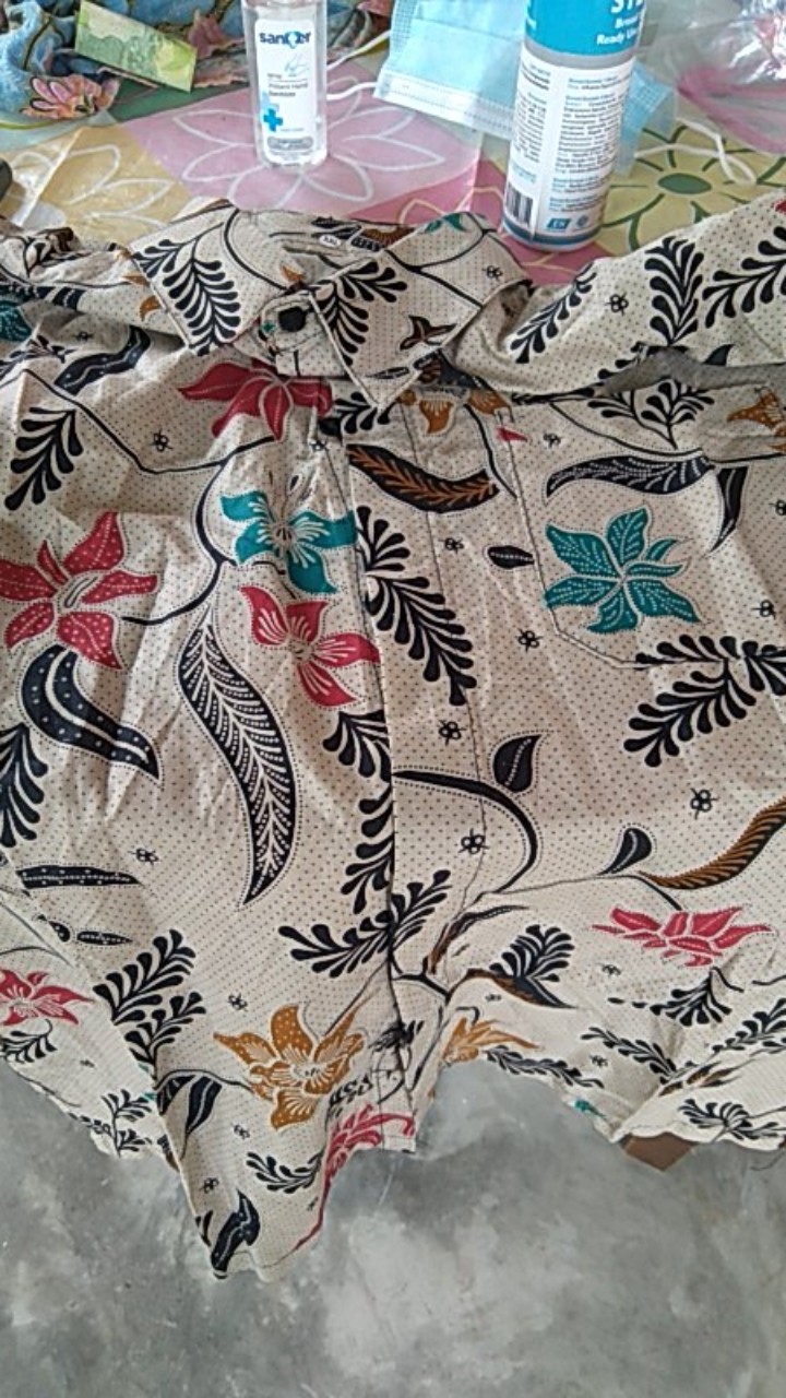 Kemeja Batik Pria Lengan Pendek Size M L Xl Xxl Bswart Batik Hrb026 Kenongo Hem Panjang Padi