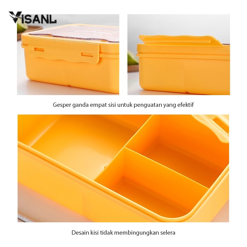 Lunch Box kotak Makan Kotak Bekal Tahan Bocor Tempat Makan Portabel Single-Layer