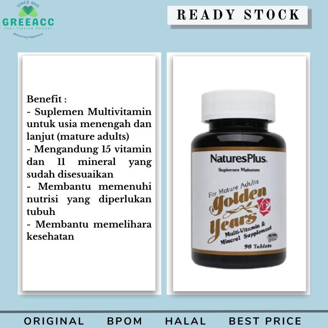 Nature's Plus Golden Years 90 Tablet Natures Multi Vitamin Mineral