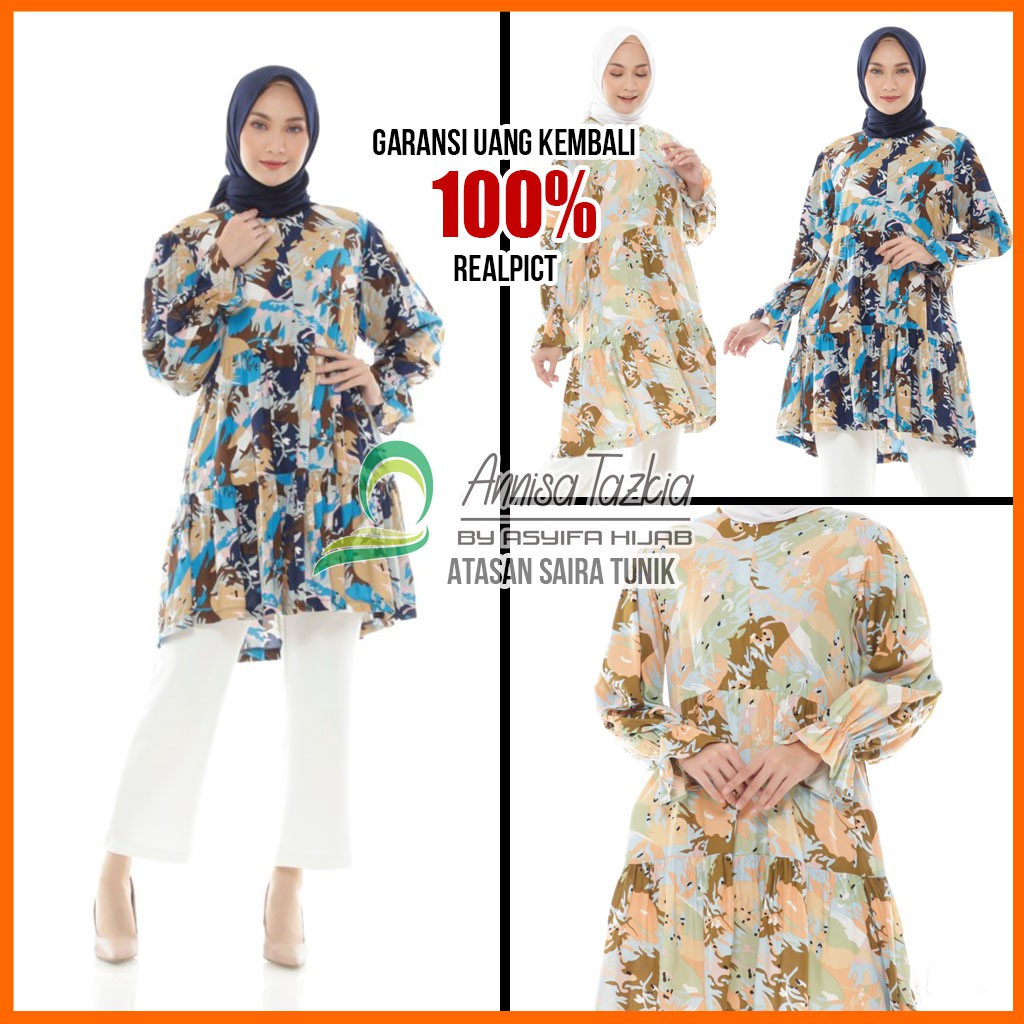 Baju Atasan Tunik Remaja Fashion Muslim Wanita Terbaru Kekinian | Saira Tunik | Asyifa Hijab