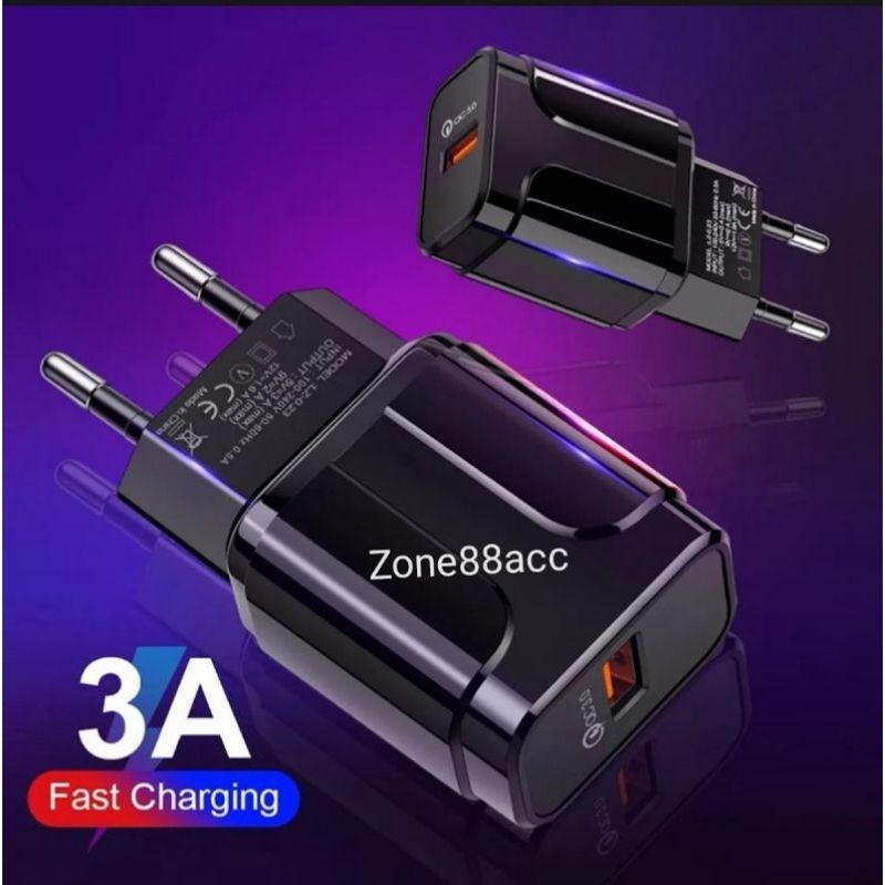 Casan Charger Charging Micro USB 5V 3.0A 18W Quick Fast Flash Qualcomm Charge Adapter Batok Kabel