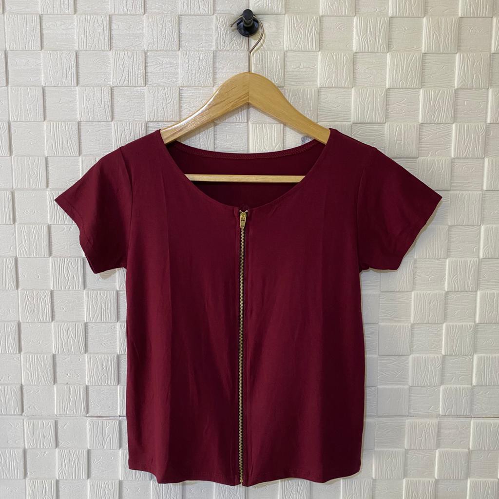 atasan kaos crop zipper lengan pendek wanita/atasan crop wanita/kaos crop sleting/zipper/kaos zipper/crop top zipper/kaos wanita/atasan wanita/crop top/kaos sleting pendek wanita/atasan murah/kaos murah/syafiqa_14-1