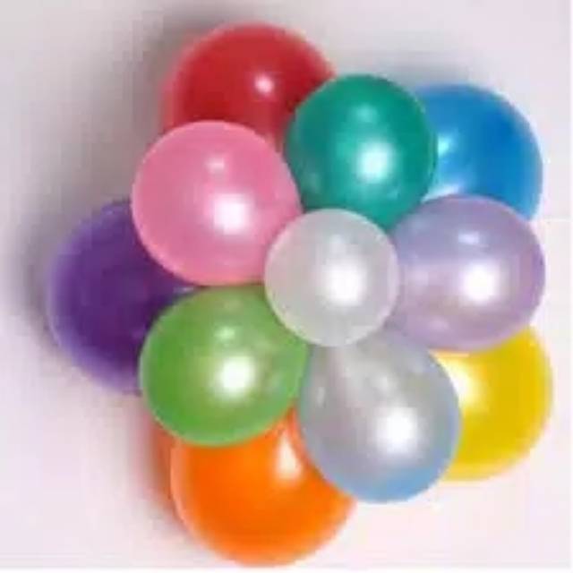 Balon latex metalik 1pack isi 100pcs balon polos bulat latex doff