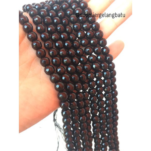 batu 6mm tiger eye hitam batu biduri sepah black akik natural alam rencengan grosir renceng Terlaris