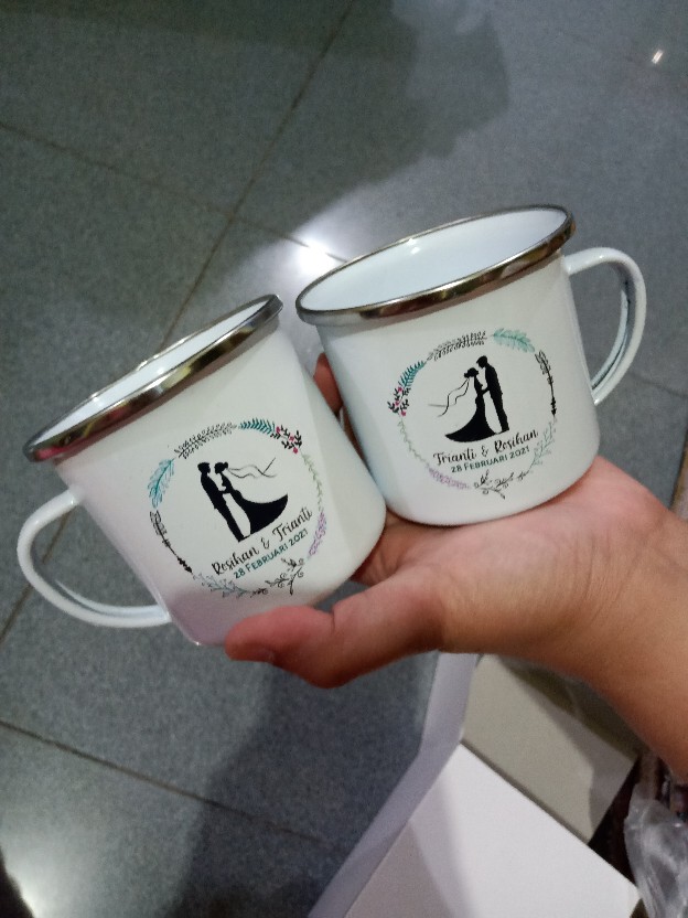 Mug Enamel Bibir/stainless 8cm (gambar Bisa Custom)