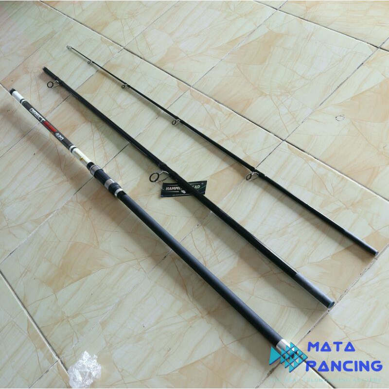 Joran sambung 3 hammerhead direct surf 390 420 carbon action hard joran tebing karang dan joran pantai