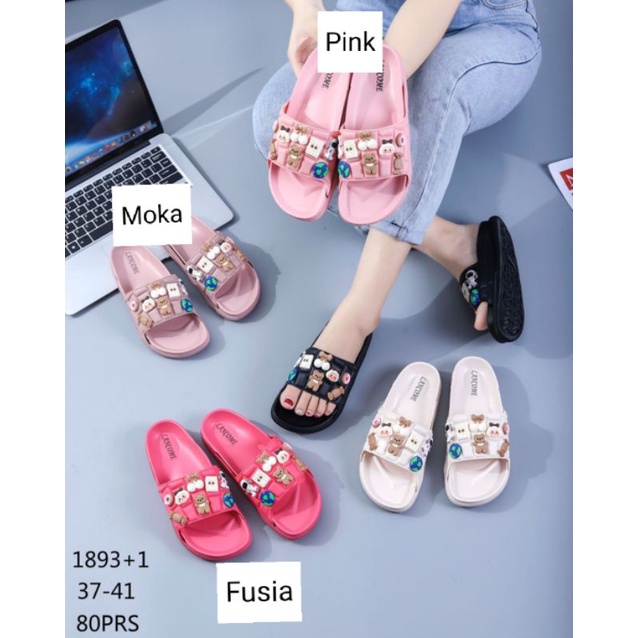 Sandal Selop Jelly Wanita BKK Sandal Premium Karakter Jibbitz Tempelan 1893 Bangkok