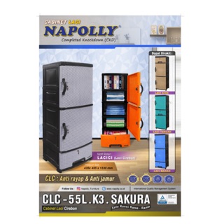  LEMARI  PLASTIK  LOCKER NAPOLLY  CLC 55L K3 SAKURA MOTI ROTAN  