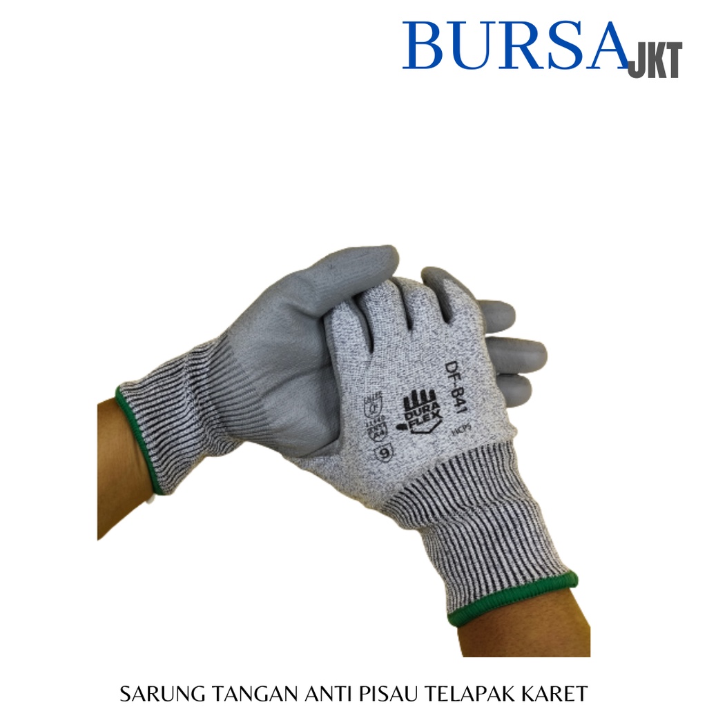 SARUNG TANGAN ANTI PISAU TELAPAK KARET ANTI AIR GRADE 5