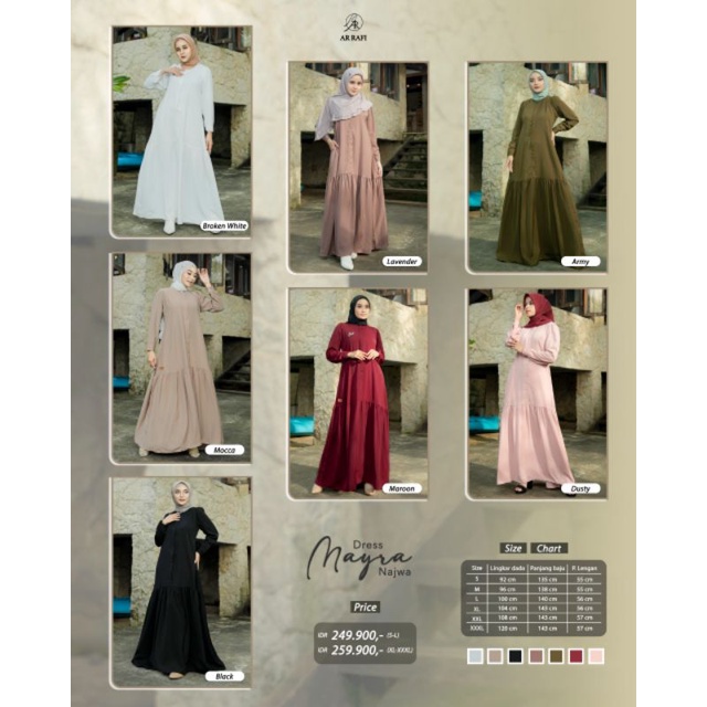 Arrafi Mayra Dress | Pakaian Gamis Polos Original Arrafi