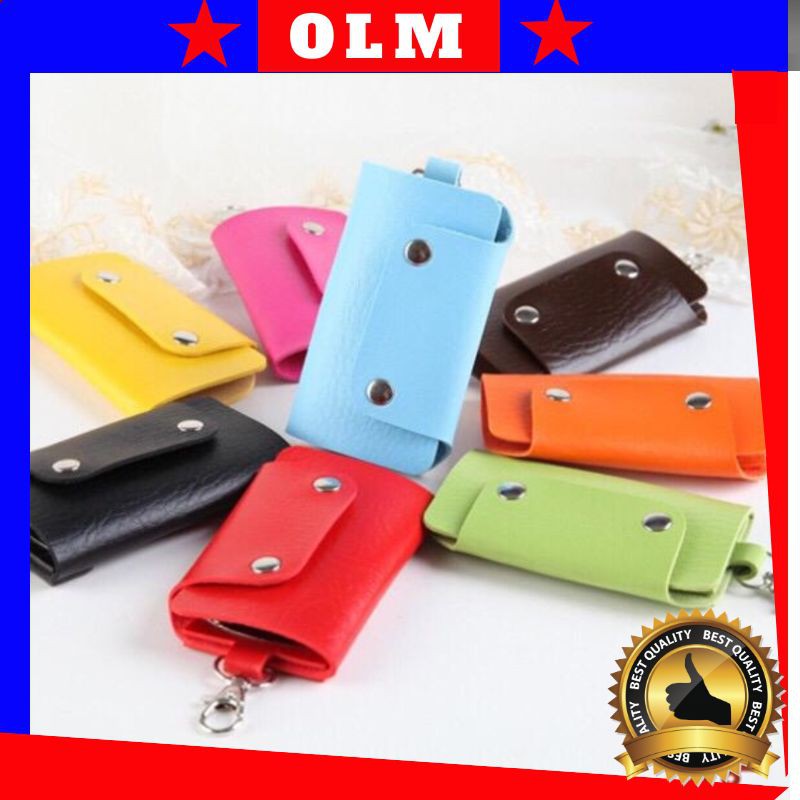 OLM - D207 DOMPET KUNCI KULIT GANTUNGAN / 6 KUNCI / GANTUNGAN KUNCI MOBIL / SOUVENIR ACARA
