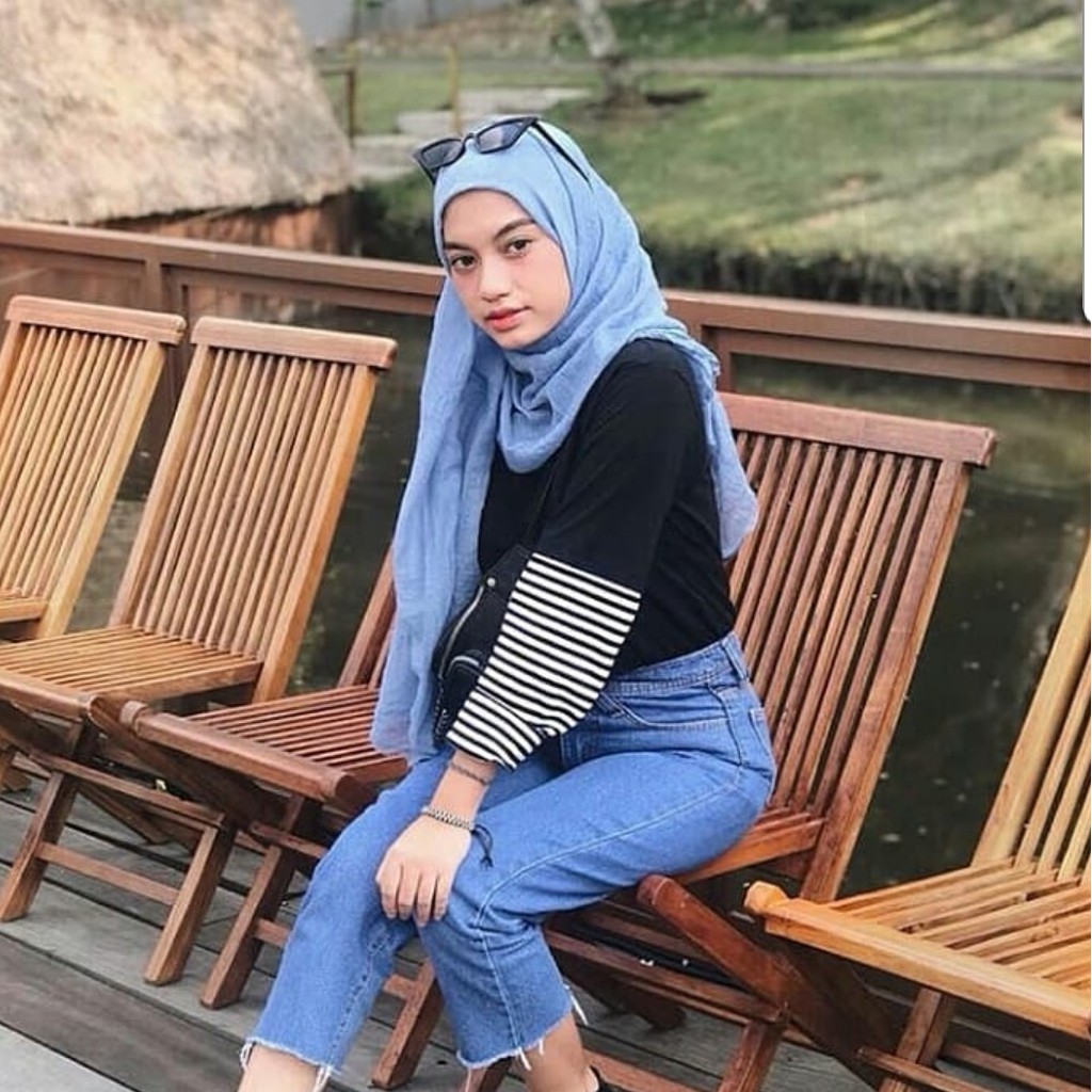 HOPYLOVY - Celana Jeans Boyfriend Wanita Unfinished Gisel