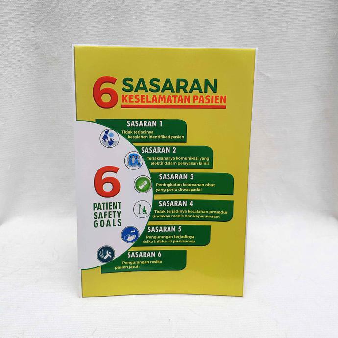 

Stiker 6 Sasaran Keselamatan Pasien Versi Chromo / Bahan Stiker Mirror BERMUTU