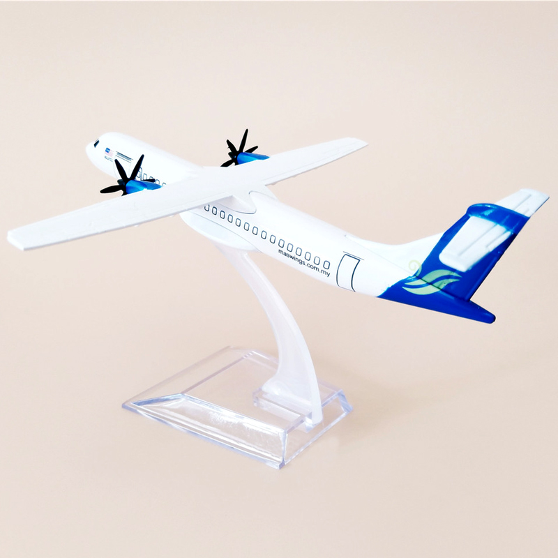 Model Pesawat Terbang Malaysia ATR Maskwings ATR-72-500 Diecast Metal Warna Biru Dengan Stand