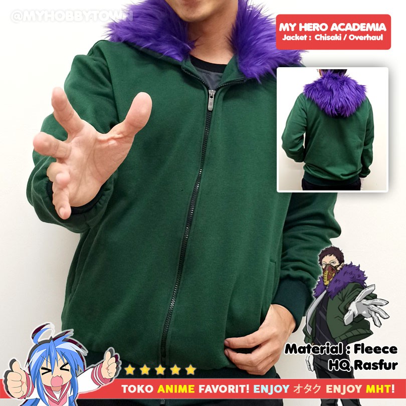 Jaket Anime Boku no Hero Academia - Kai Chisaki Overhaul + GLOVE - Jacket Bulu HQ - myhobbytown