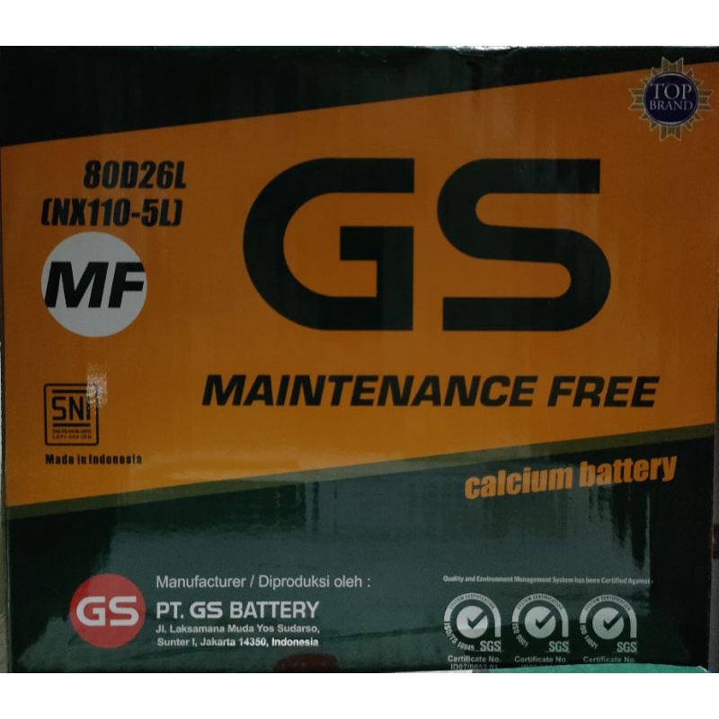 ACCU / AKI GS MAINTENANCE FREE  NX110-5L (80D26L)