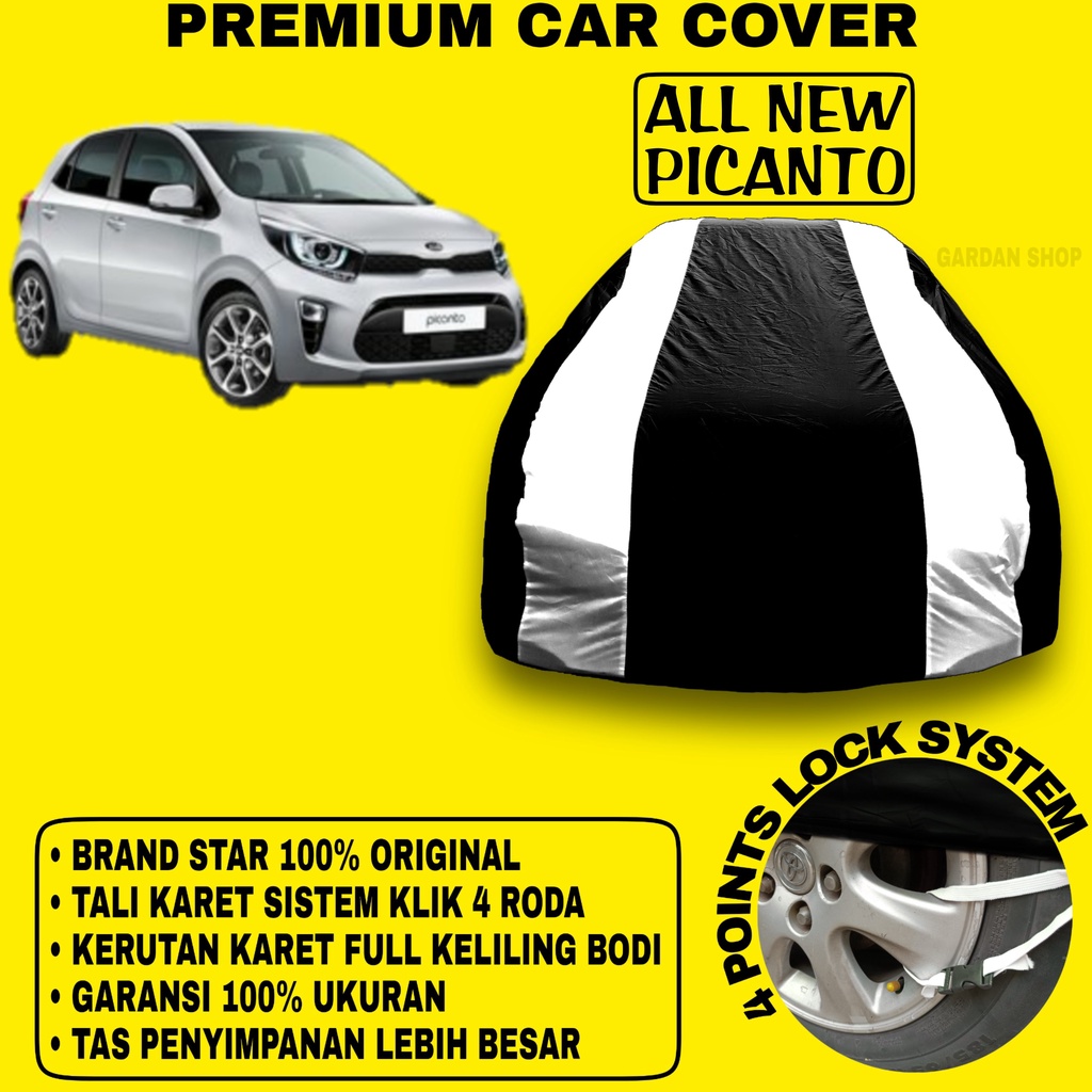 Body Cover ALL NEW PICANTO Sarung Strip SILVER Penutup Pelindung Bodi Mobil All New Picanto PREMIUM Cover