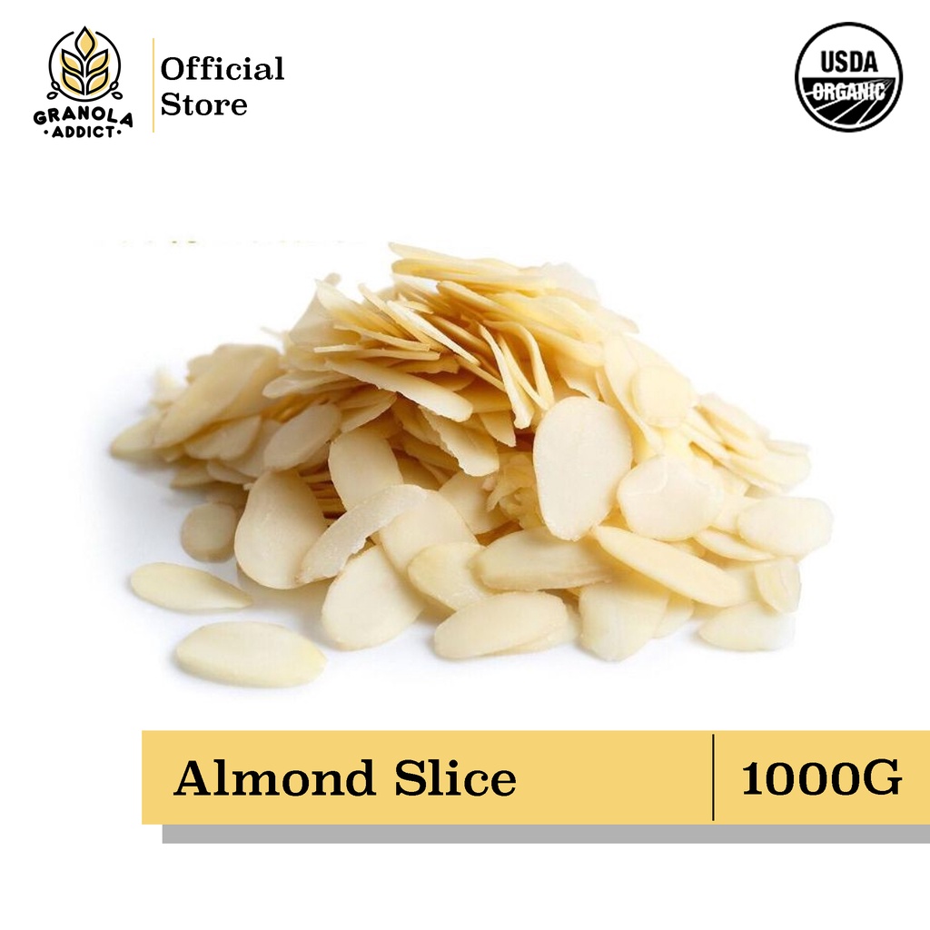 Granola Addict - Raw Almond Slice / Irisan Kacang Almond Mentah 1000G / 1KG