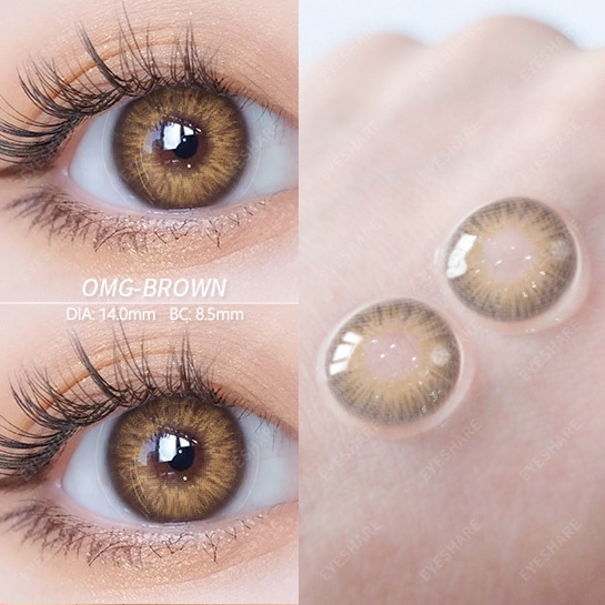 Eyeshare Softlens Omg Abu-Abu Coklat Ungu 1 Pasang 14.0mm Lensa Kontak