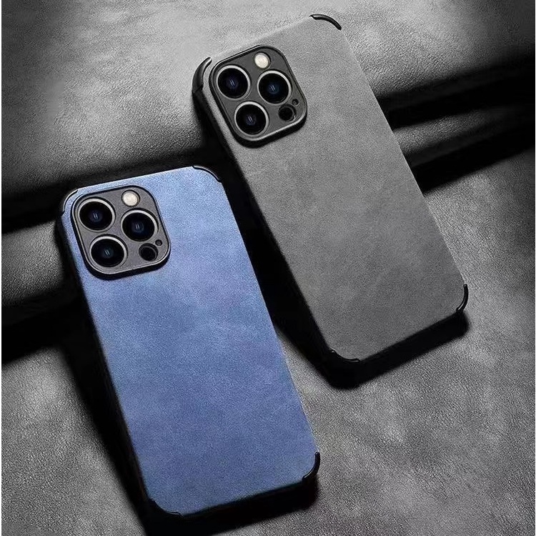 IPHONE Bahan Suede Lembut Beludru Untuk Kenyamanan Case Untuk Iphone11 12 13 14 Pro Max X XS XR 7 8 Plus Sarung Shockproofcase