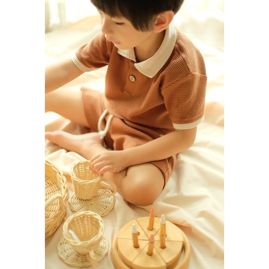 MAVKA POLO SET BELL &amp; BO/ SETELAN ANAK/ SETELAN WAFFLE SET