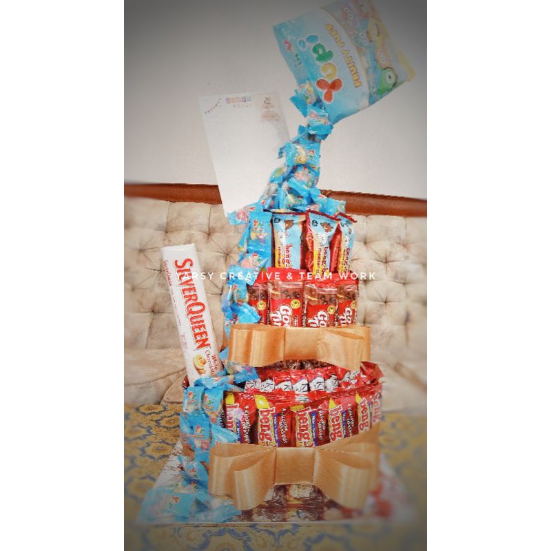 Snack Cake tumpah yupi blue silverqueen 2 susun