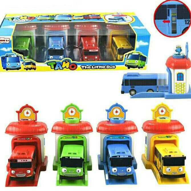  MAINAN  ANAK MOBIL MOBILAN TAYO  THE LITTLE BUS GARASI  SET 