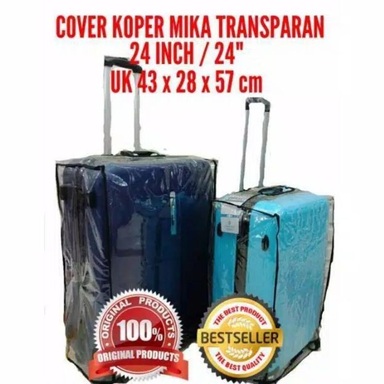 24" Cover Koper Plastik Mika Pelindung Sarung Koper Transparant 24 Inch