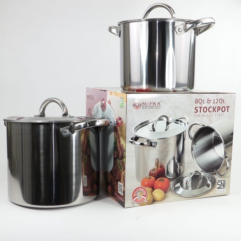 Panci Supra Stainless 8Qt/12Qt/1 Set (8/12 Qt) - Produk Original