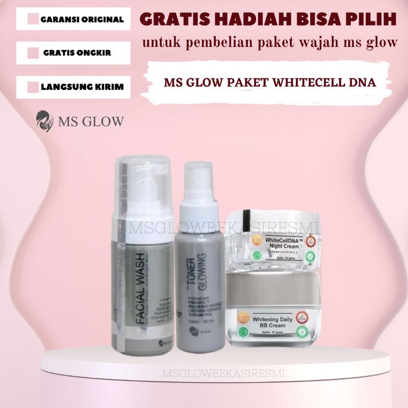 MGBR - [VARIASI] PAKET WHITE CELL DNA Night cream whitecell dna - white cell dna cream malam ms glow