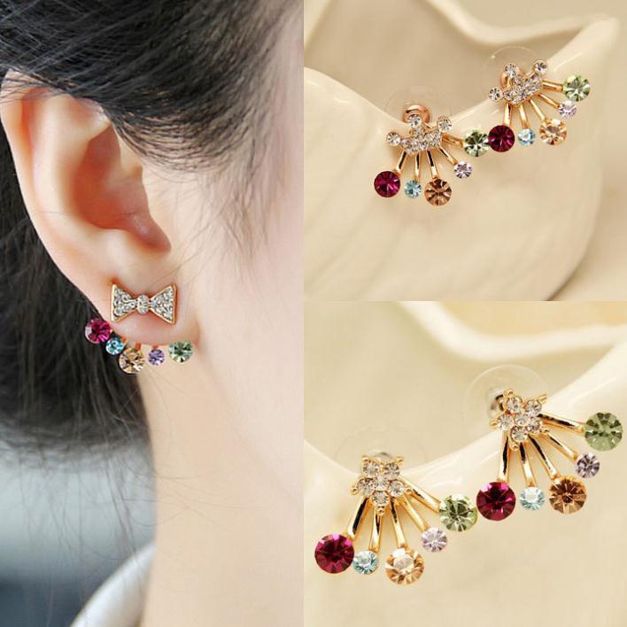 ★ODS★ FA88 Anting Tindik Mini Wanita RAINBOW  Korea Fashion Women Earring Giwang Aksesoris kekinian