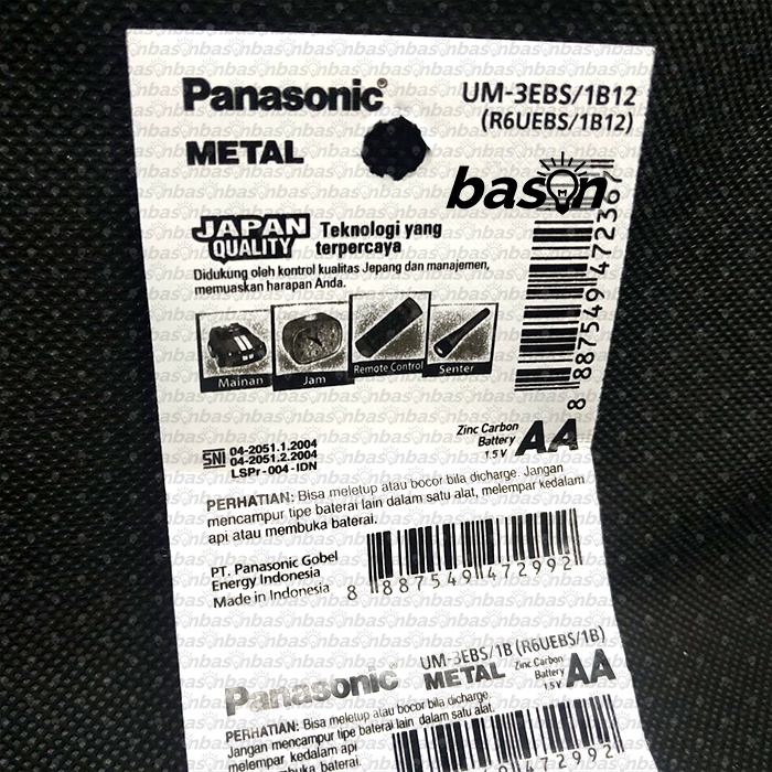 Baterai Panasonic Metal AA - isi A2 12 pcs - Carbon Zinc 1.5V