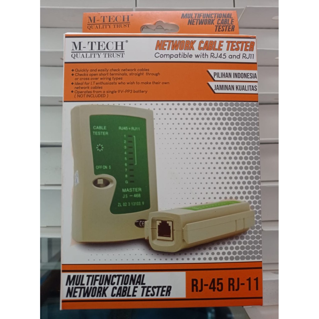 LAN Tester M-Tech untuk Kabel RJ11 dan RJ45