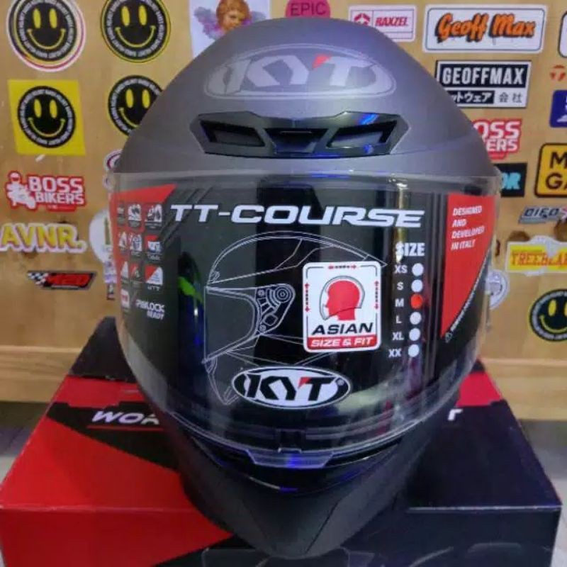 HELM KYT TT COURSE PLAIN MATT ANTHRACITE ABU DOFF