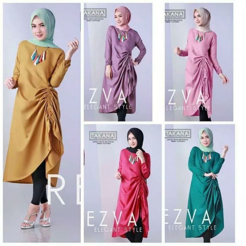 Rezva tunik atasan wanita fashion muslim remaja