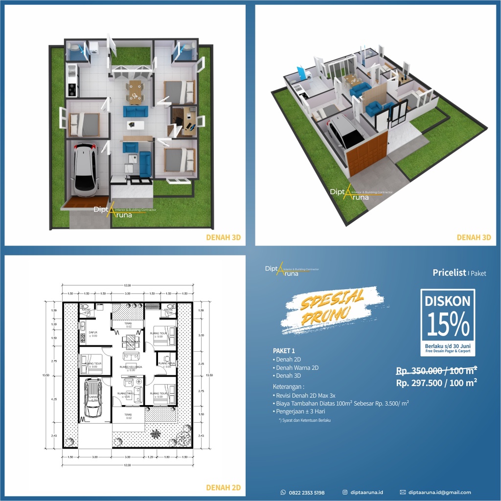 

ISI PAKET 1 DESAIN DENAH 3D RUMAH / PAKET DESAIN 2D RUMAH / RUMAH MINIMALIS