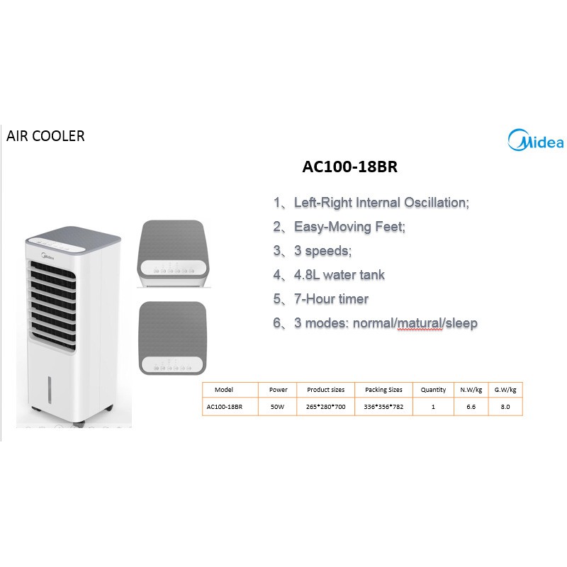 Midea Air Cooler AC100-18B Penyejuk Udara Midea