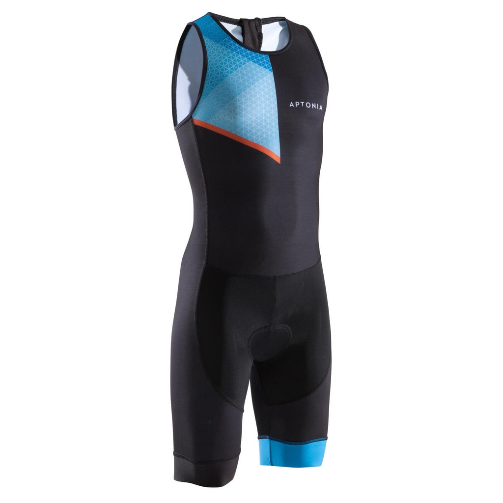 Baju Olahgara Trisuit tanpa lengan anak triathlon zipe aptonia