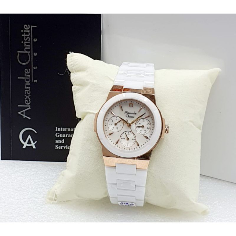 JAM TANGAN ALEXANDRE CHRISTIE 2862 KERAMIK ORIGINAL