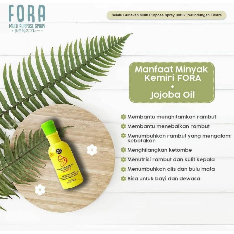 Minyak Kemiri Plus Jojoba Oil FORA Penyubur Penumbuh Rambut Bayi Anak Balita 65 ml