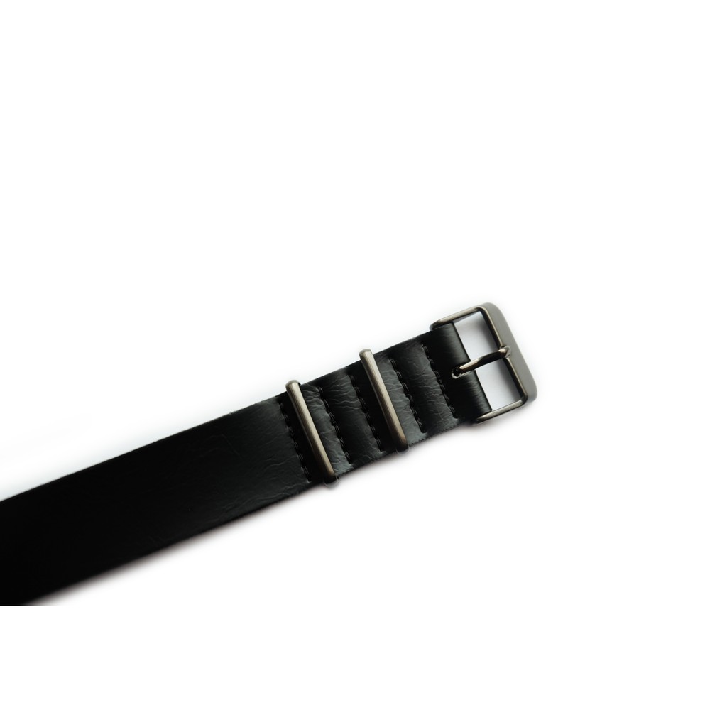 VERVE Watch Tali Jam Tangan - Nato PU Leather Strap - MATRIX Midnight Black