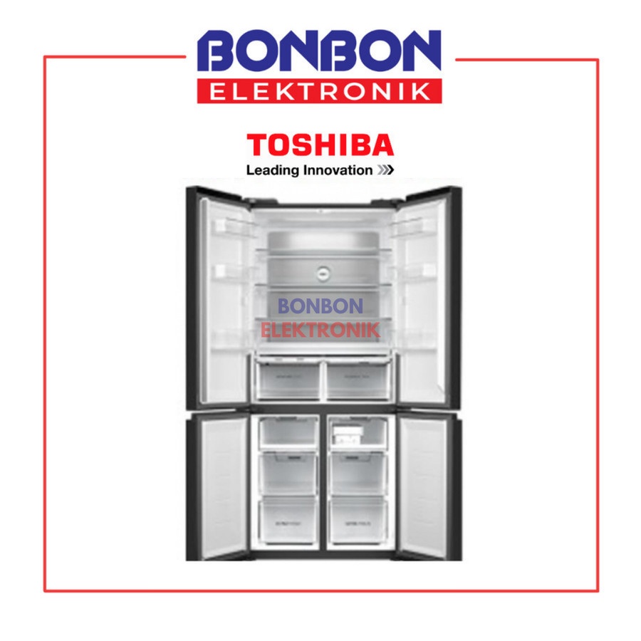 Toshiba Kulkas Side By Side GR-RF610WE-PMF Multidoor Dual Inverter