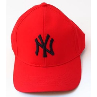 Topi NY New York Topi Baseball Pria Wanita-merah bahan twil