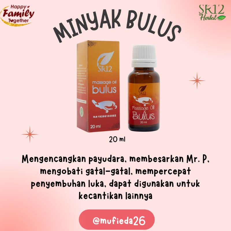 Minyak Bulus SR12 Minyak Pijat Obat Luka Obat Pembesar Payudara Pembesar Mr. P Herbal Bpom