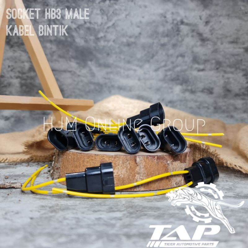 SOCKET BOHLAM H11 HB3 HB4 MALE - SOKET LAMPU COWOK LAKI KABEL BINTIK