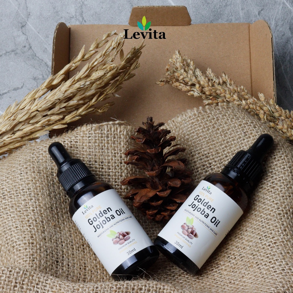 Levita Pure Golden Jojoba Oil - Minyak Jojoba Murni Asli Tanpa Bahan Campuran