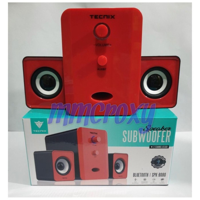 Tecnix Spk-B080 Speaker Bluetooth Subwoofer - Merah