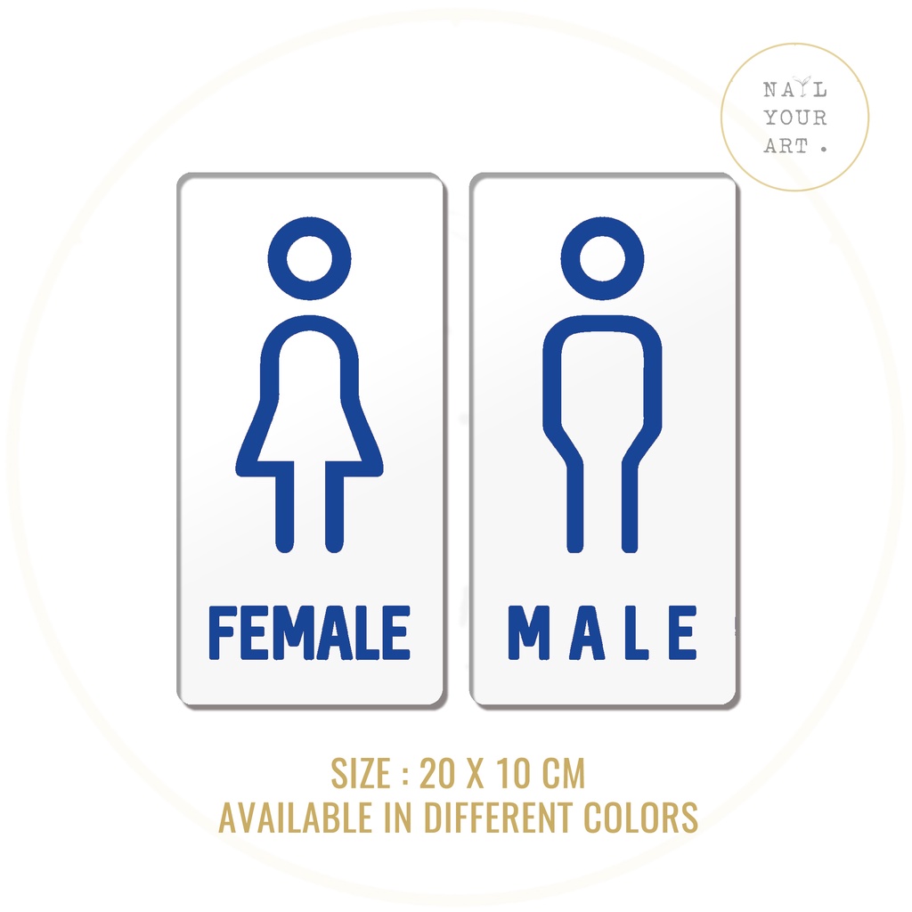 Sign Akrilik Toilet - MALE &amp; FEMALE SET - Pilihan Warna